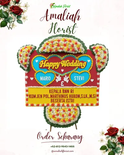 Karangan Papan Bunga Pernikahan di Cikalong Wetan